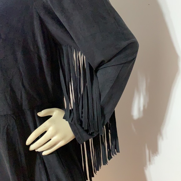 ASHLEY STEWART Faux Suede Fringe Long Sleeves - Picture 2 of 7